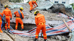 Search and Rescue team searching Rubble